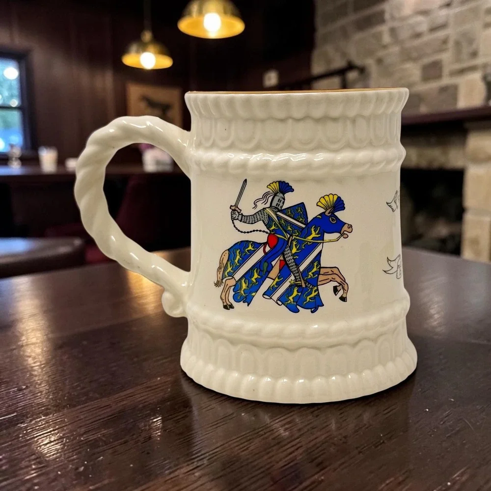 Vtg Sampson Bridgwood Lifelong Ironstone Knight Tankard Mug Coat of Arms England